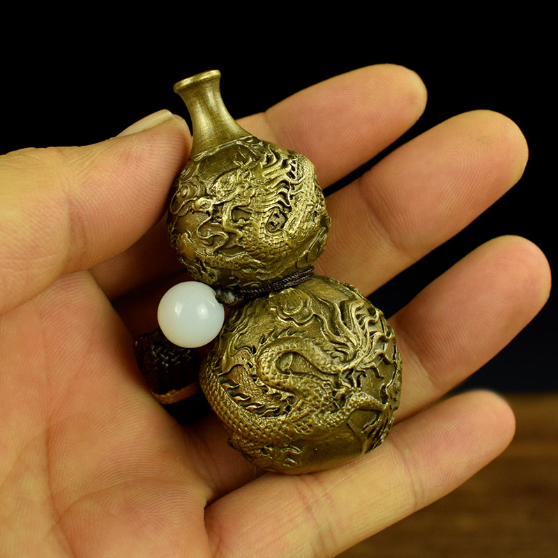 铜多子福禄葫芦手把件把玩挂件精美小摆件礼品车载