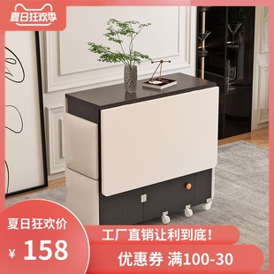 折叠餐桌小户型可移动长方形多功能一桌四凳组合家用简易吃饭桌子