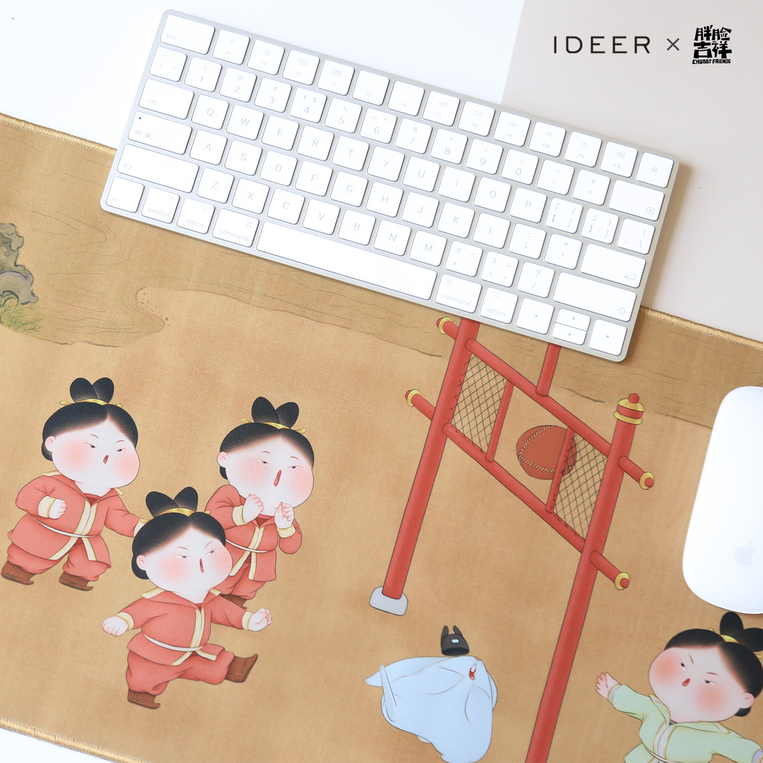 鹿想胖脸唐加热鼠标垫女生超大暖桌垫电脑办公