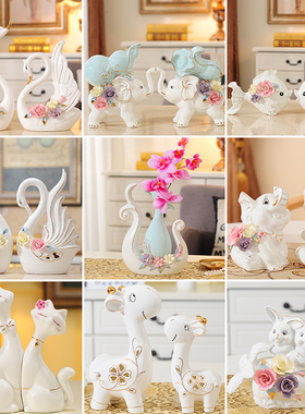 客厅陶瓷家居装饰品摆件创意家里玄关工艺房间小摆设现简约