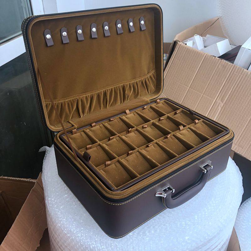 多层珠宝手提箱首饰包装箱吊坠手镯戒指箱便捷收纳箱三层手提箱图片