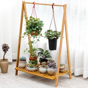 阳台花架子多层室内客厅落地式木艺花架飘窗台多肉实木花架
