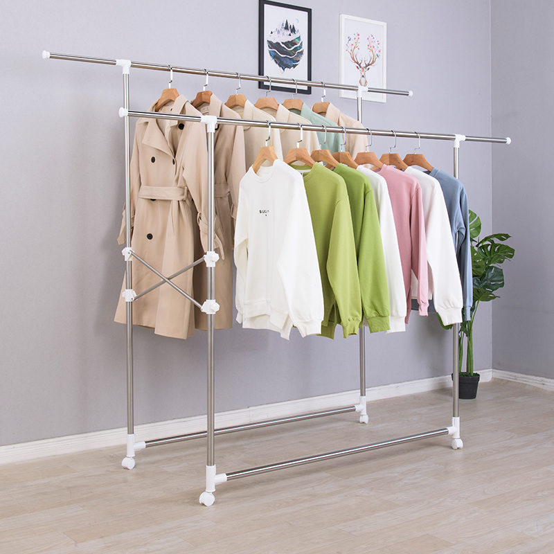 晾衣架落地室内伸缩式家用晒被子架室外折叠阳台晒衣架