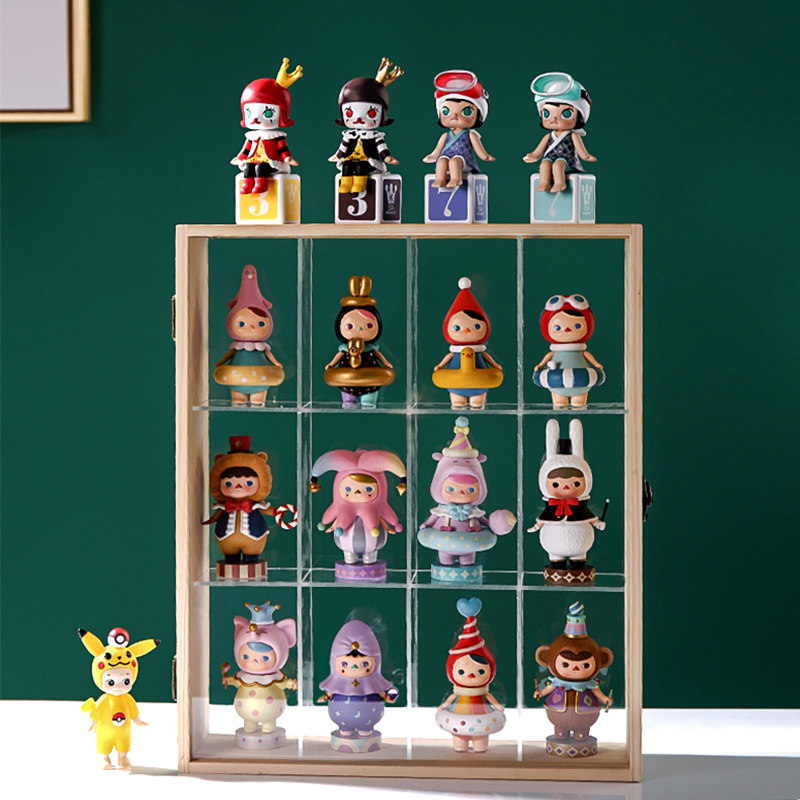 泡泡玛特收纳盒单个手办模型盒子公仔茉莉的一天盲盒收纳展示柜子
