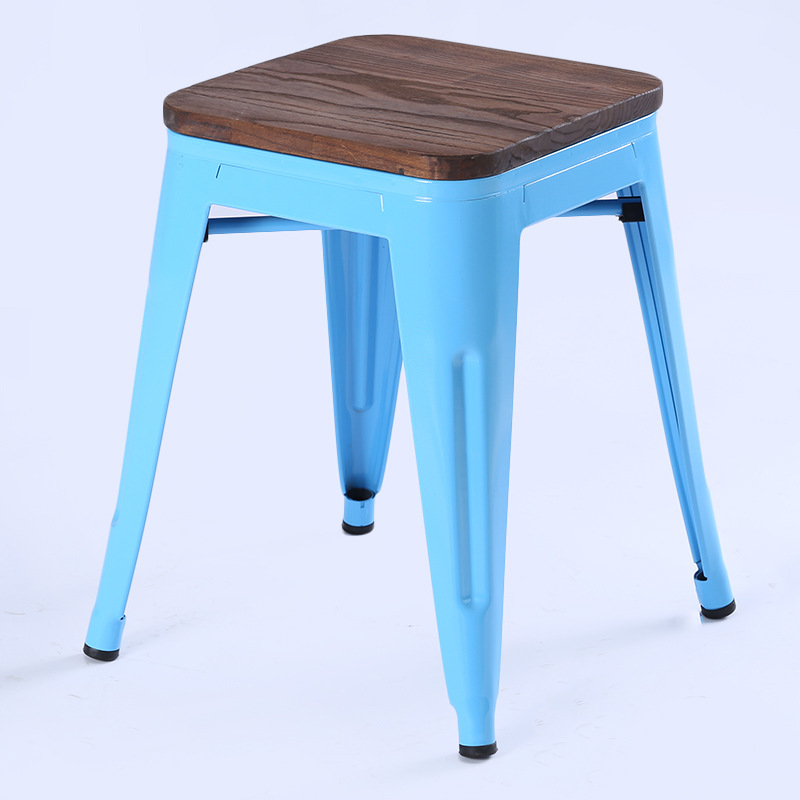 铁艺凳子时尚复古木制金属休闲椅简约咖啡酒吧椅子火W锅店铁皮凳