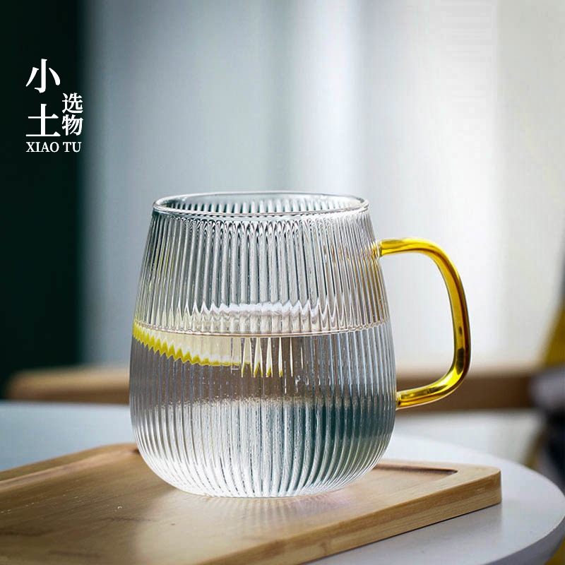 可加热玻璃杯把手带把耐高温大肚杯家用喝K水杯大容量杯子咖啡杯