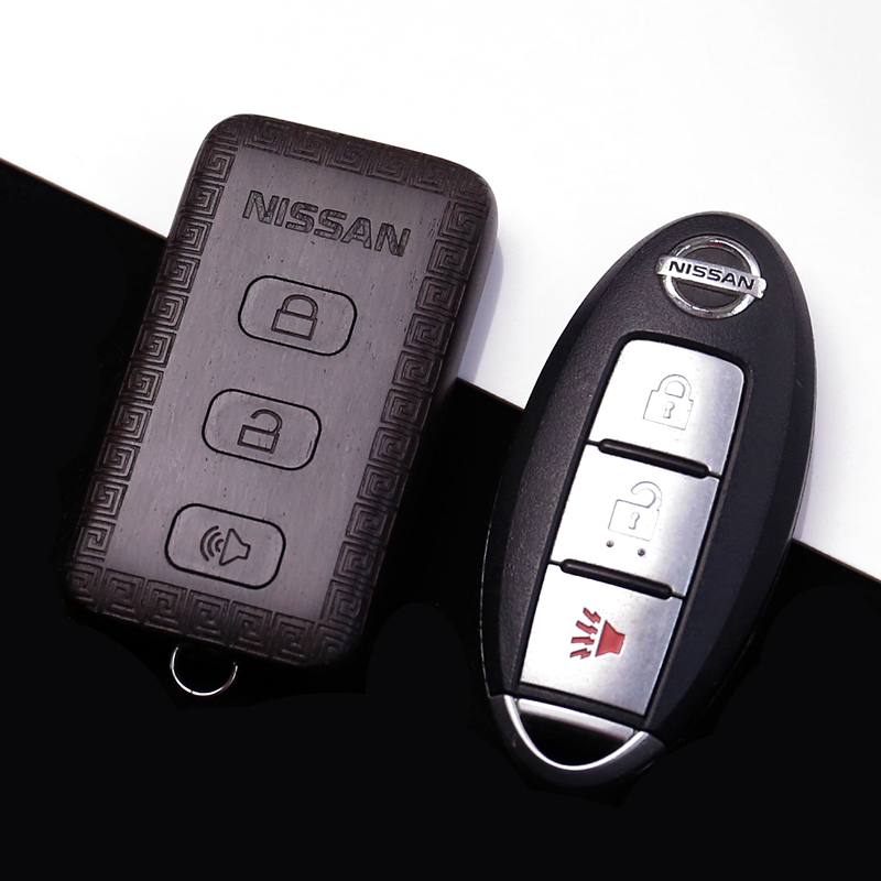 适用于风度MX6/老奇骏逍客玛驰/新蓝鸟轩逸 改装实木雕刻钥匙壳