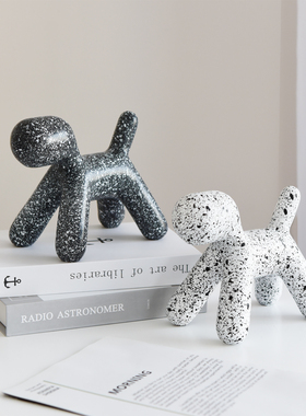 北欧现代抽象创意艺术软装饰品样板房间客厅玄关书柜架桌面狗摆件