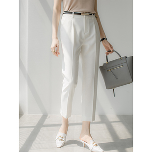 西装 白 九分裤 直筒舒适顺滑职业休闲黑 藏青三色 女修身 芝美日禾