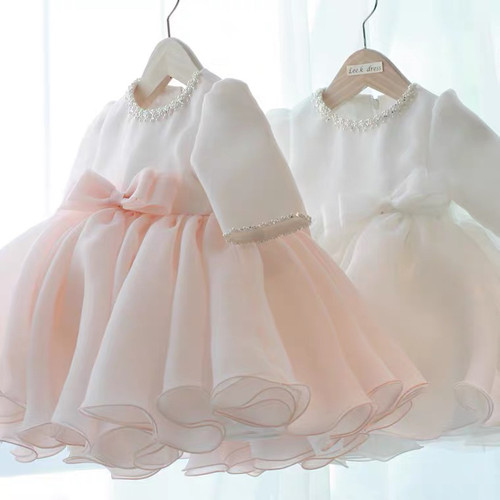 婴儿女宝宝一周岁礼服女夏款花童婚礼小女孩女童公主裙洋气蓬蓬纱