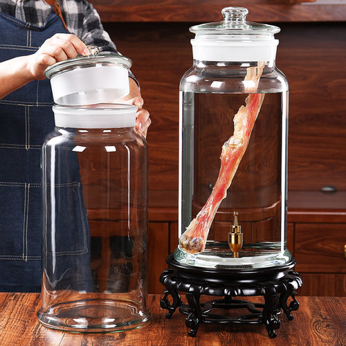 高档用酒专泡玻璃瓶加头泡酒罐带龙厚人参药酒坛10斤20斤酒缸大号