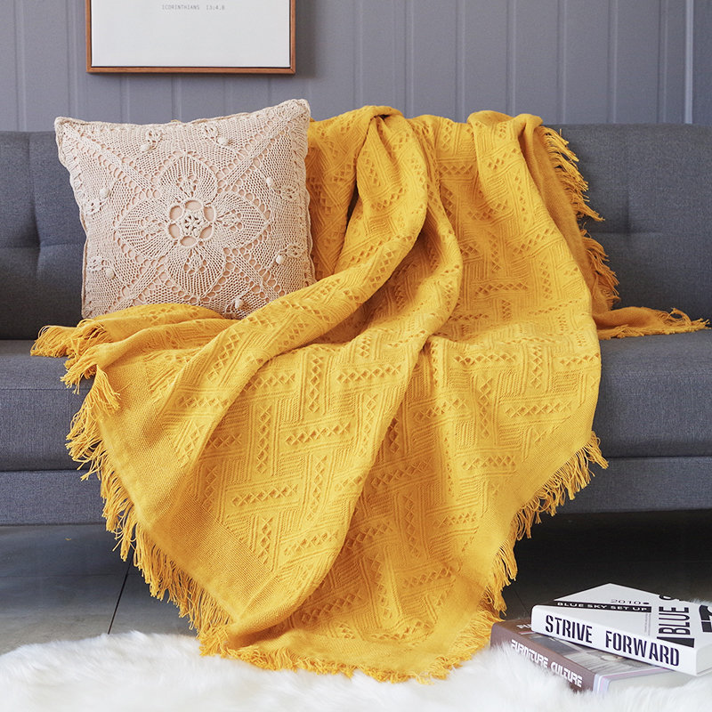 简约现代格子沙发套全覆盖布艺沙发巾线毯M装饰样板间民宿家用防