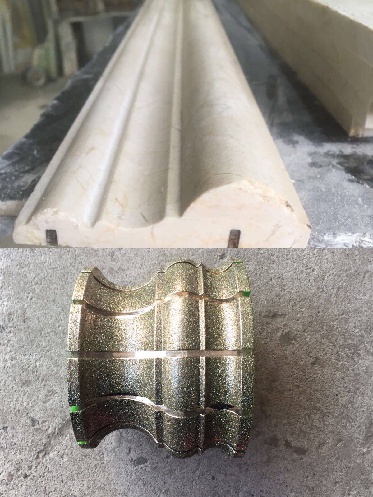 金刚石磨轮石材磨边机磨头电镀轮140直径10公分T大理石门套线条轮