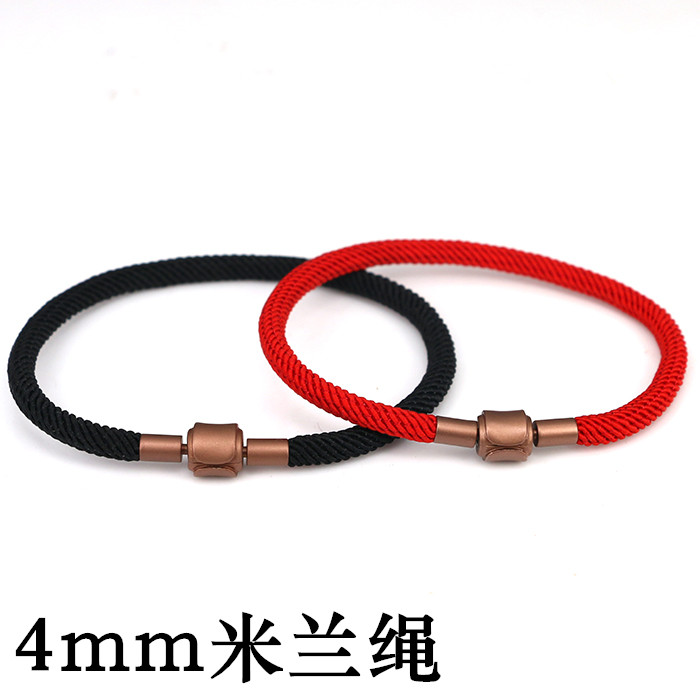 包邮可穿3Dg硬金饰本命年红绳手链转运珠路路通配绳手绳红绳米兰