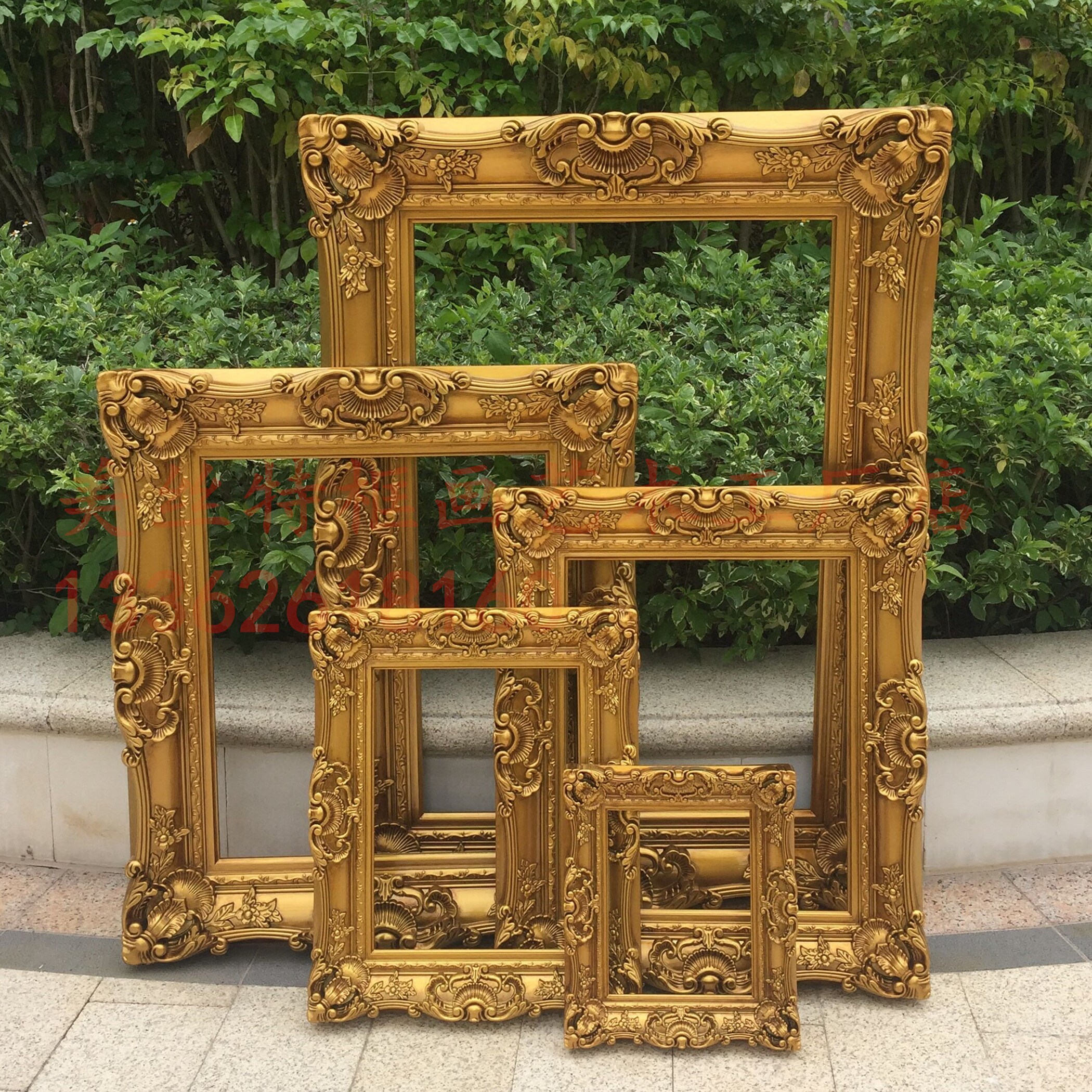 欧式油画框大婚庆婚礼道具雕花复古影楼KTV装饰挂墙塑料相框拍照