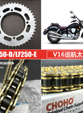 适用力帆V缸巡航太子LF250-D/V16套链前后牙盘大小飞链轮油封链条