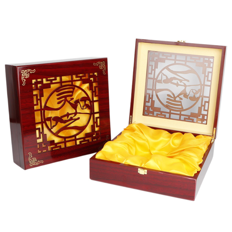 野生灵芝片包装盒灵芝干货紫灵芝切片赤林芝礼品盒镂空木质空盒子