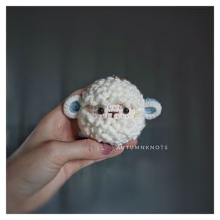 手工编织卷毛羊毛小绵羊挂件可爱萌羊车钥匙扣包包情侣挂饰礼物