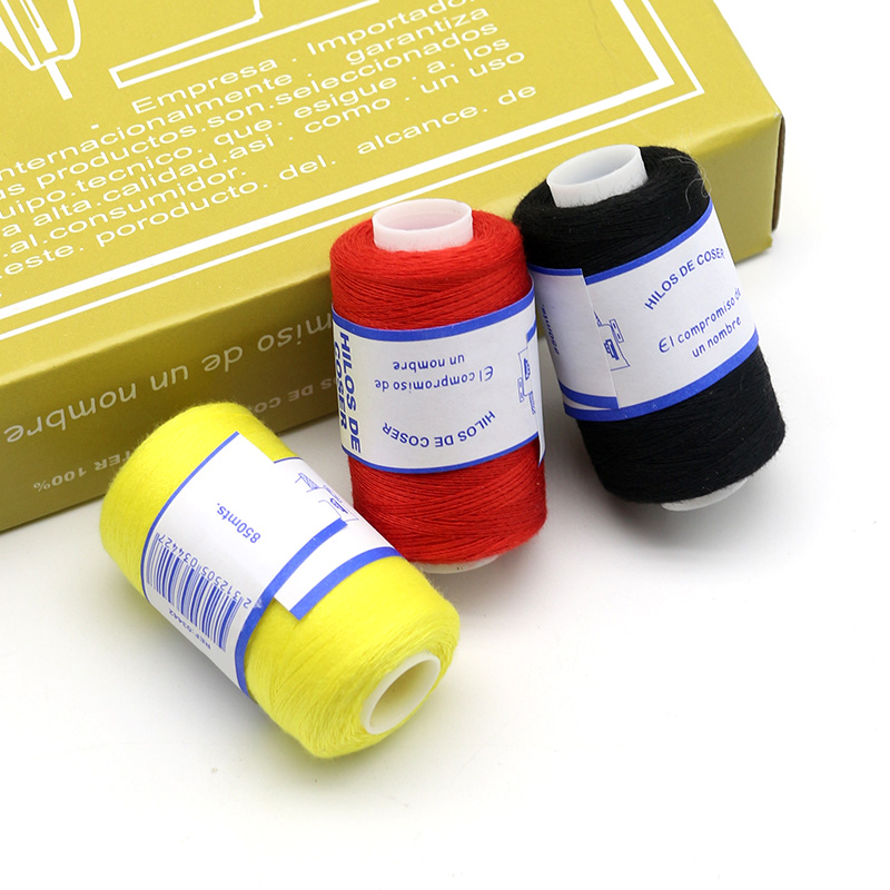 家用402涤纶缝纫线白线小卷彩色缝衣服细线黑色手工手缝针线套装