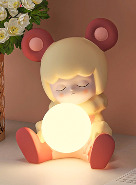 创意卧室熊摆件床头柜房间台灯书桌家居装饰品女儿童可爱生日礼物