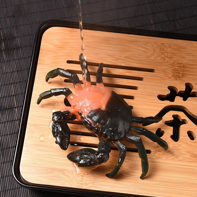 茶宠摆件精品变色螃蟹树脂可养创意茶宝茶盘茶具艺桌迷你茶玩创意