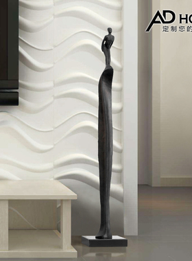现代家居客厅玄关落地人物摆件酒店会所样板房售楼部雕塑艺术品