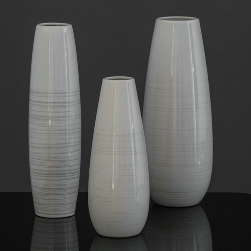 手绘陶瓷白色水滴百合花瓶摆件客厅电视柜餐桌落地插花装饰品摆设