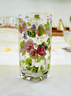 韩国进口高硅胶玻璃杯方形凉水杯高杯耐热茶水杯牛奶啤酒杯果汁杯