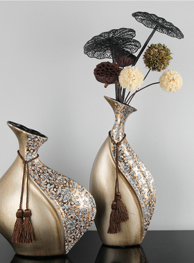 家居创意小口招财陶瓷花瓶摆件家居饰品客厅酒柜装饰工艺品