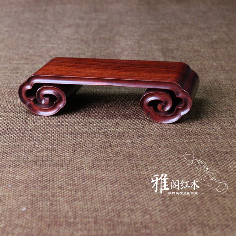 新款红木书卷红酸枝云纹书卷底座实木摆件微型盆景玉器石头底座
