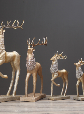 欧式麋鹿摆件 家居饰品 客厅电视柜酒柜样板房 玄关装饰品摆设