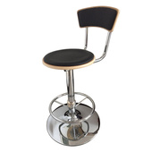 新款 餐厅火锅店吧椅升降旋转吧椅曲木高脚凳实木皮革餐椅