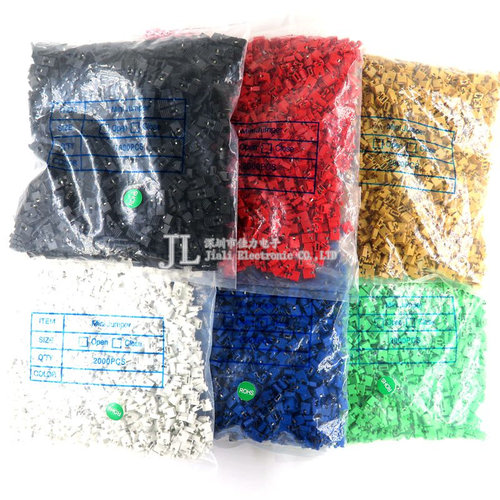 跳线帽 短路帽 间距2.54MM 黑黄蓝红色短路块排针连接器帽