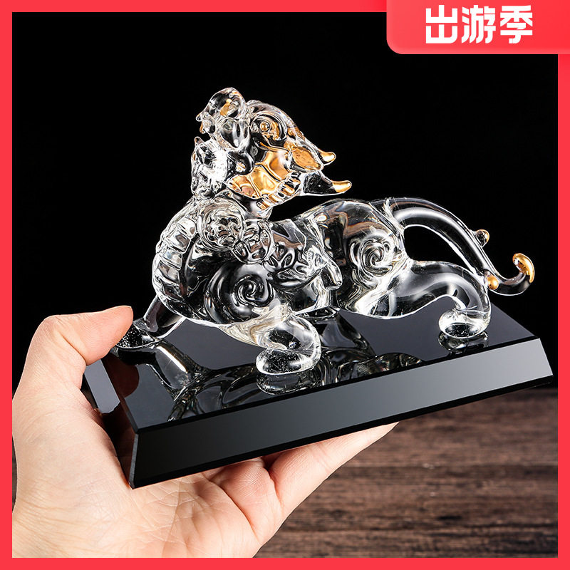 高档大小水晶貔貅摆件 客厅办公室装饰品招财纳福开业礼品创意