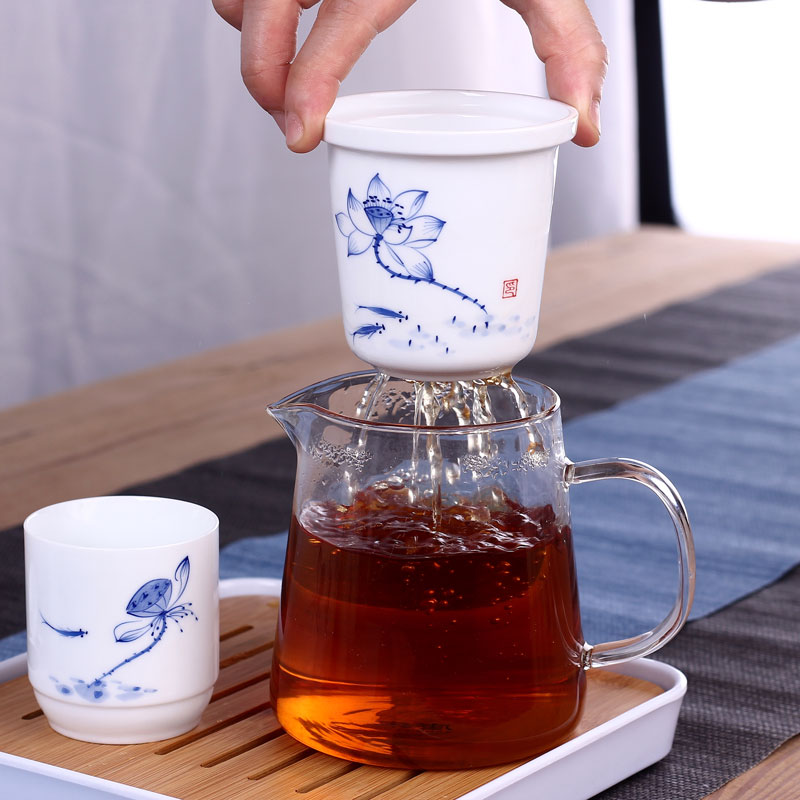 手绘玻璃茶壶加厚耐热泡茶具陶瓷过滤内胆茶水分离功夫红茶泡茶器