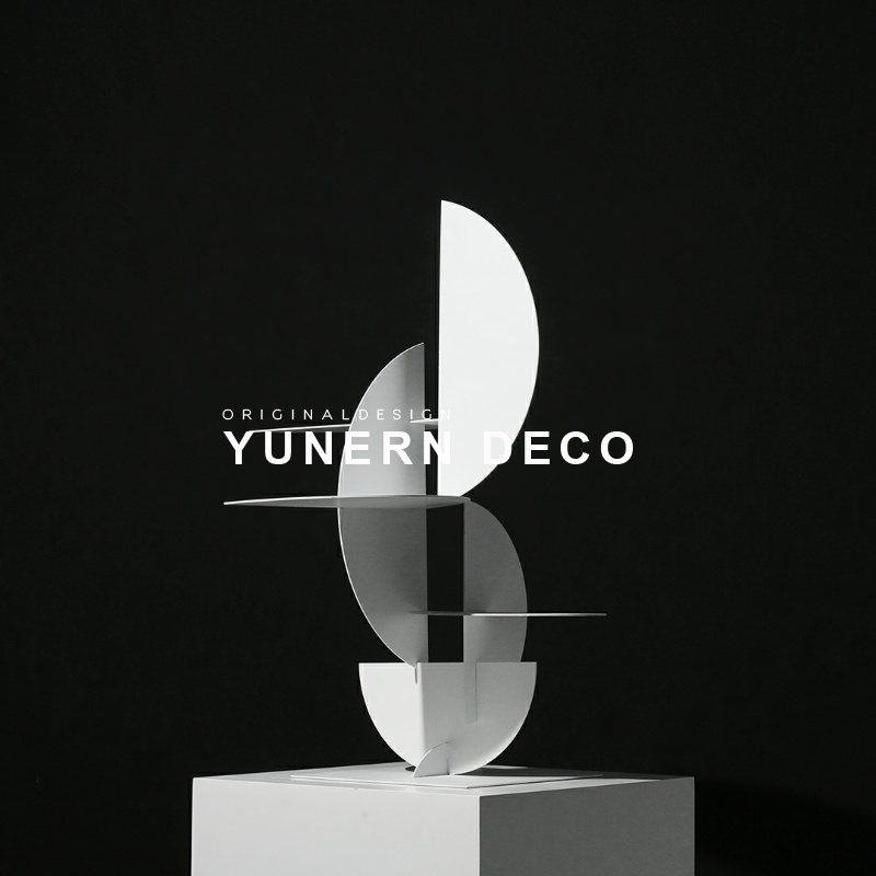 简约现代金属抽象几何摆件酒店玄关售楼处展厅样板房间软装饰品