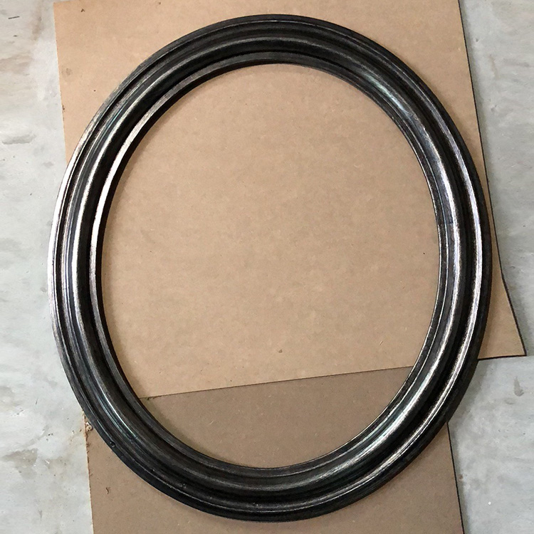 简约圆形画框相框  暗银色油画外框复古画框  框宽度7cm