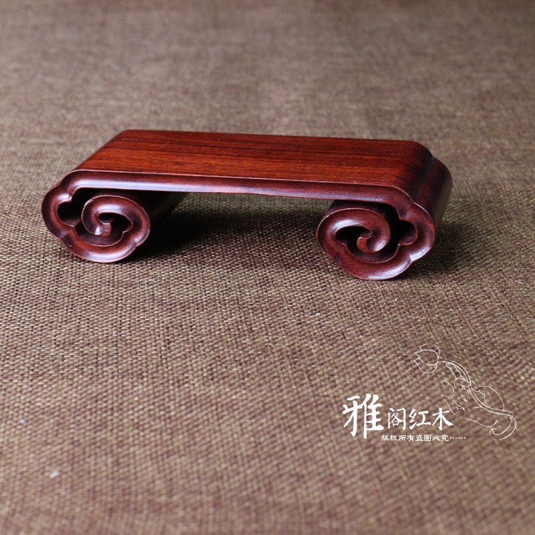 新款红木书卷红酸枝云纹书卷底座实木摆件微型盆景玉器石头底座