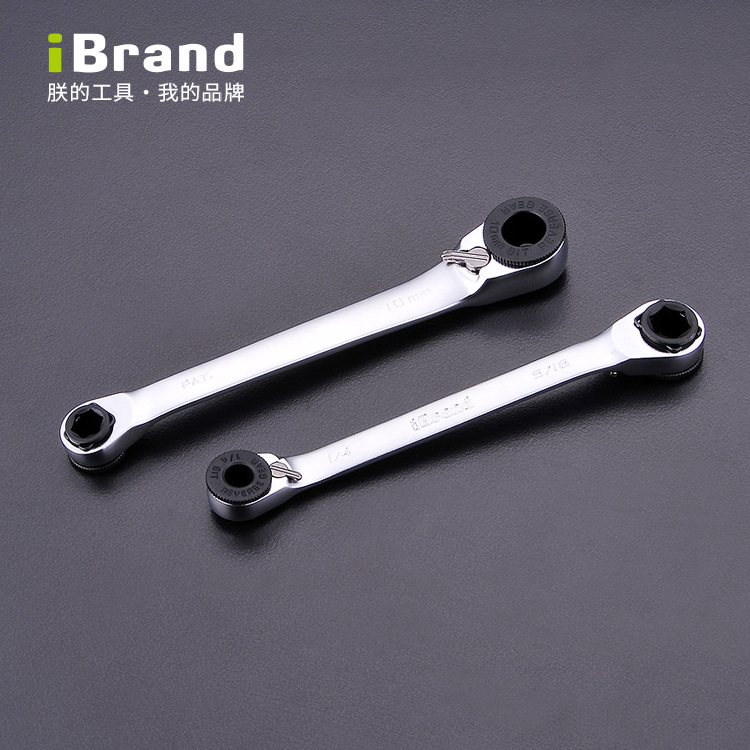 进口两用螺丝刀多功能短型棘轮迷你小型双向快速双头6.3扳手六角