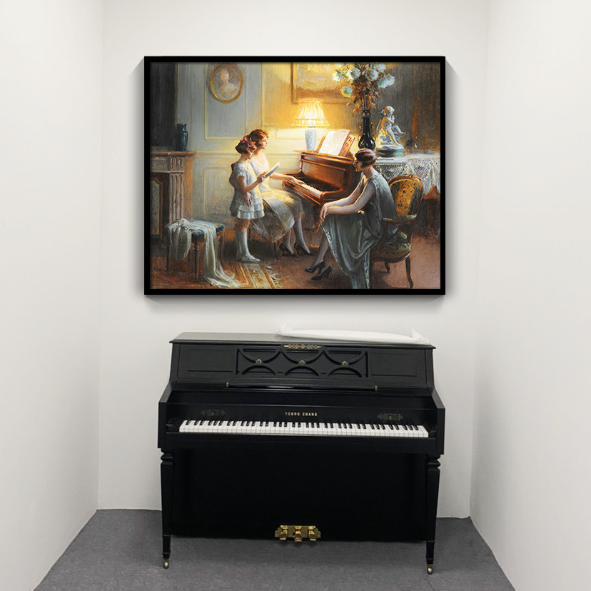 钢琴房装饰画音乐教室艺术挂画培训室琴行布置琴房墙面壁画定制