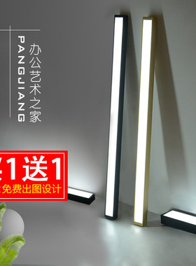 办公室吊灯led长条灯木纹色原木色长方灯具铝方通灯拼接造型灯具
