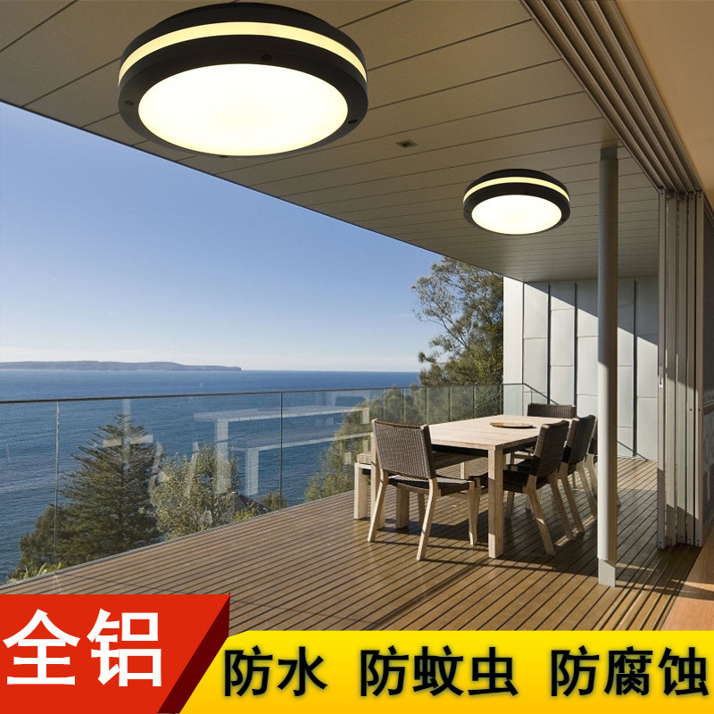 别墅大门口灯防虫防水防腐阳台灯入户楼道车库高亮人体感应吸顶灯