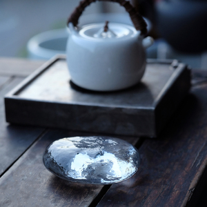 四闲堂设计师牧之手作硫石盖置琉璃盖置摆件琉璃茶道配件功夫茶具