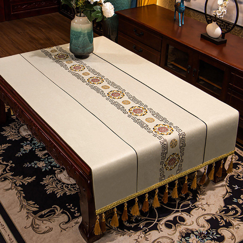 茶几桌布布艺棉麻古典中式防水长方形餐桌垫电视柜盖布茶桌旗定做,居家布艺,桌布,淘宝优惠券,粉丝福利购,淘宝优惠卷