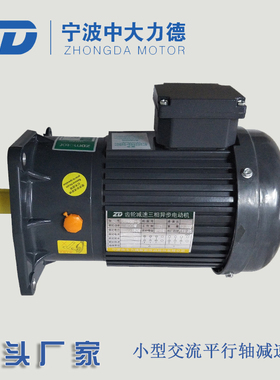 ZD中大电机卧式400W小型齿轮减速三相异步电动机ZV200-5-S-G1-LD