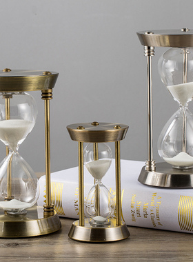 新款五金金属沙漏计时器创意结婚礼品客厅书房摆件儿童弹琴计时