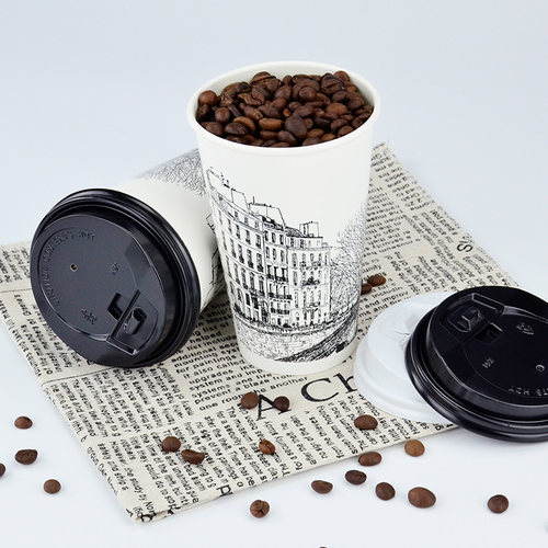 一次性奶茶杯咖啡纸杯果汁冷热饮料双淋膜500ml素描杯子700ml定制