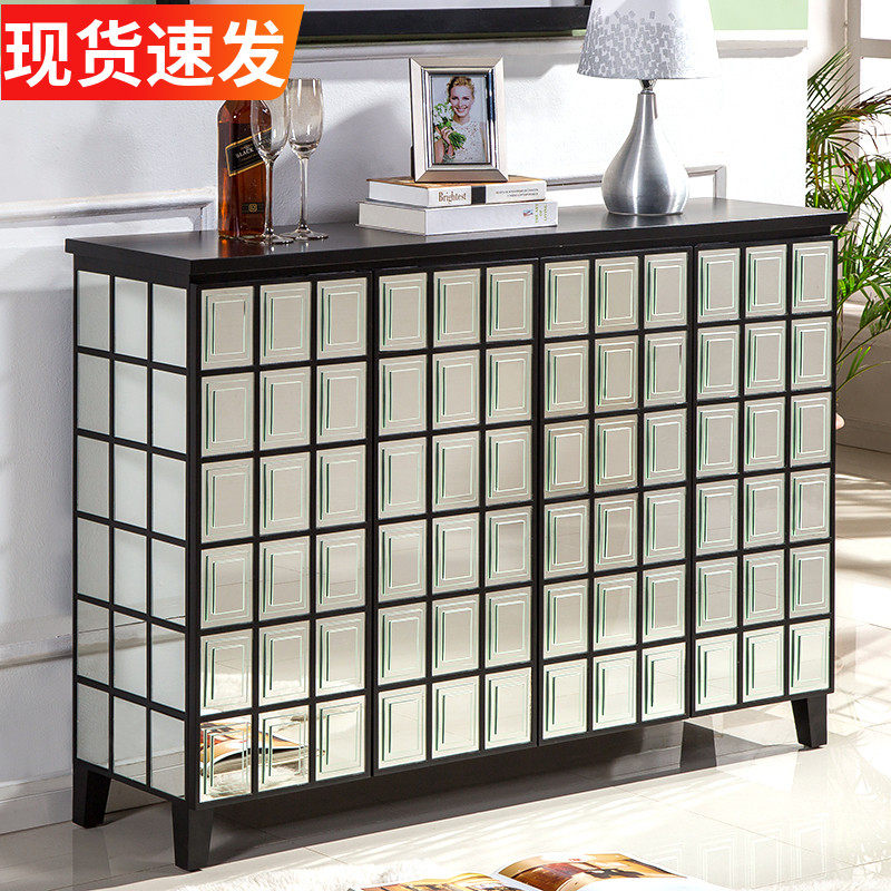 镜面鞋柜家用多层大容量进门门厅玄关隔断柜多功能玻璃餐边柜定制,住宅家具,鞋柜,淘宝优惠券,粉丝福利购,淘宝优惠卷