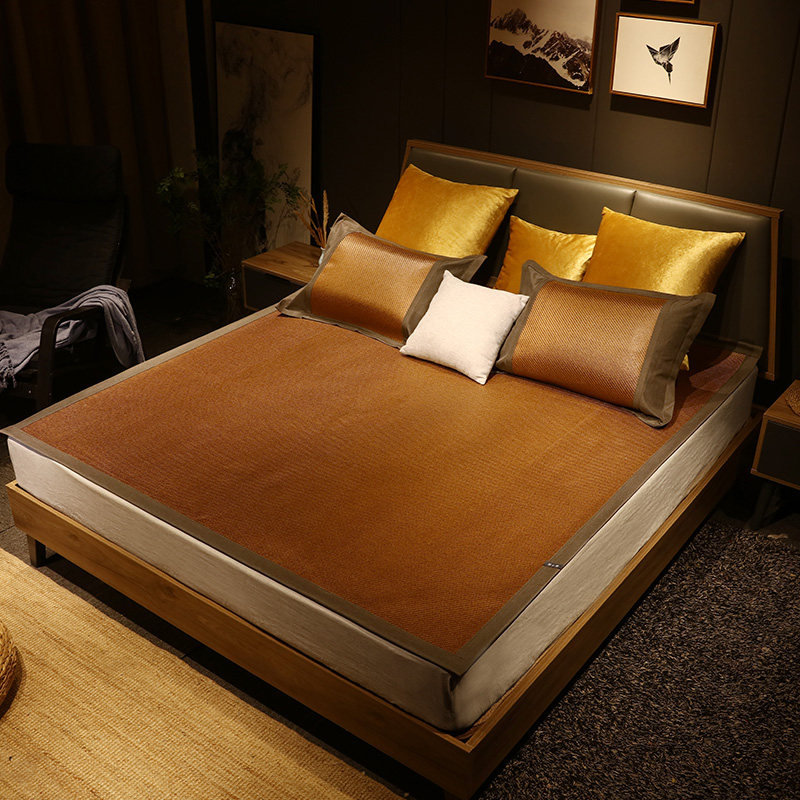 夏季藤席冰丝凉席1.8m床1.5米可水洗空调软席可折叠草席子三件套,床上用品,凉席/草席/麻席,淘宝优惠券,粉丝福利购,淘宝优惠卷