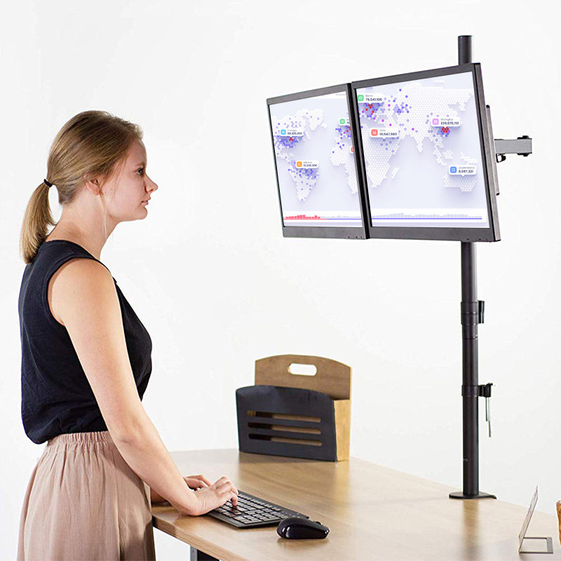 显示器支架双屏 加高旋转桌面升降液晶电脑显示屏幕架子底座挂架